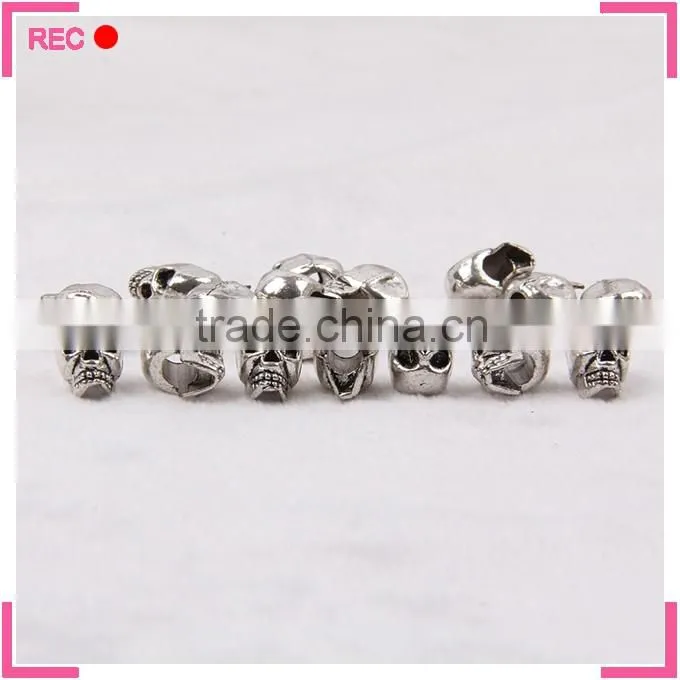 Custom engraved skull charm, antique imitate silver diy charms
