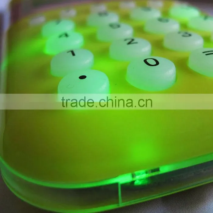 promotional gift flash night light 8 digital electronic calculator for students