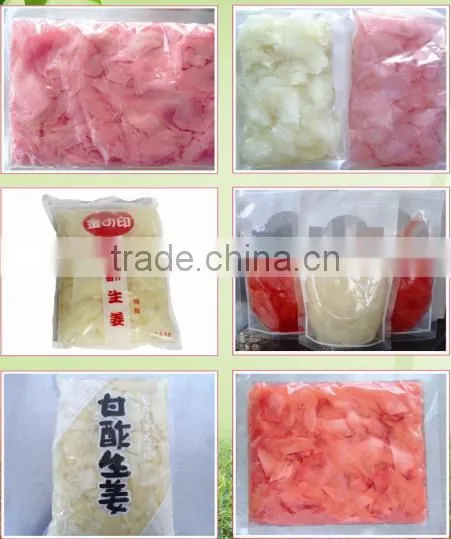 pickled ginger in bags,1kg*10 bags 20Bl/bls,2016new crop tender ginger material