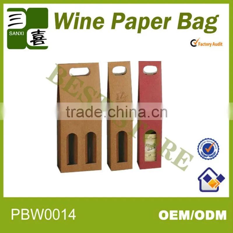 2014 best seller wholesale paper wine bag with excellent quality from China