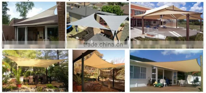 YS Green garden triangle hdpe polyethylene uv protection outdoor sun shade sail cloth