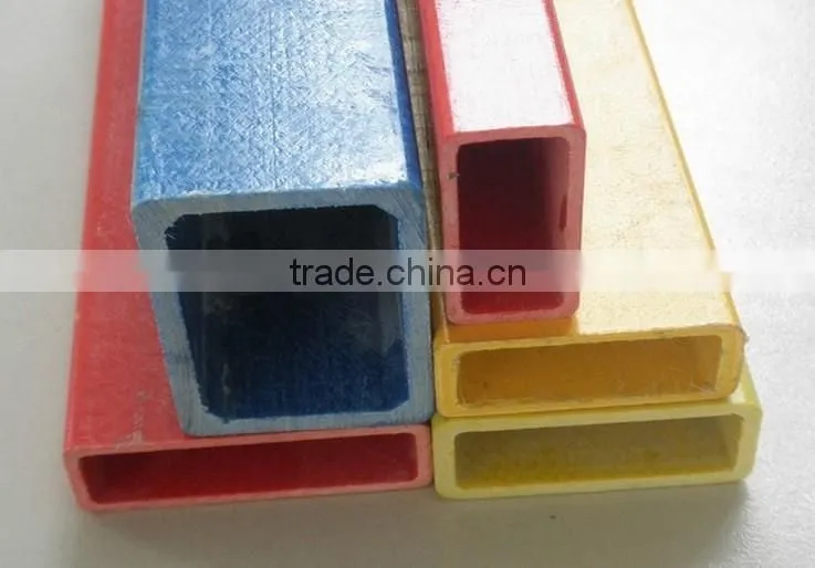 Fiberglass FRP pultruded yellow rectangular tube