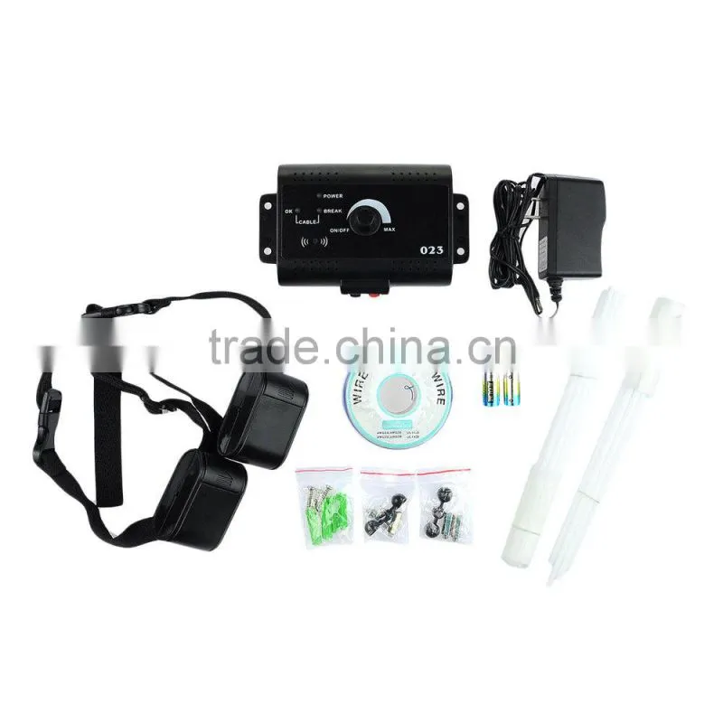 Electric Pet Fence System Buried Wire Shock Collar for 2 Dogs Waterproof