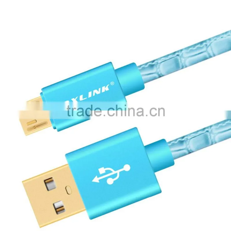 VOXLINK Crocodile Gold-Plated USB Sync Data Charger Cable Micro USB Cable