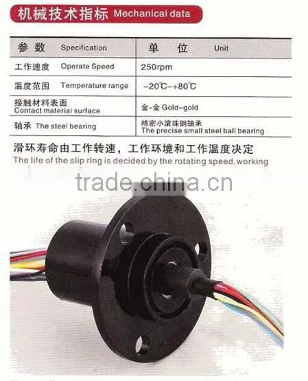 SR022-2P Slip ring 2 rings 10A per ring electrical slip ring slip ring connector alternator slip ring