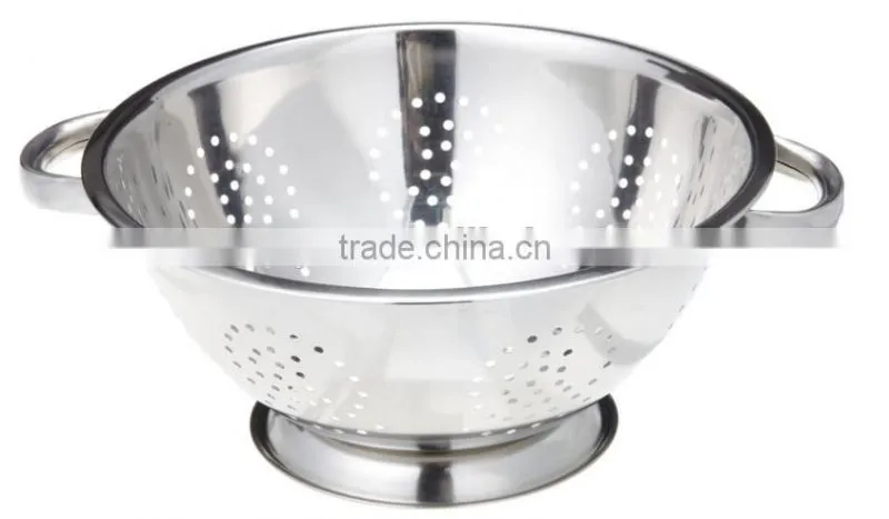 Hot Sale Green Powder Coated Kitchen Food Metal Colander