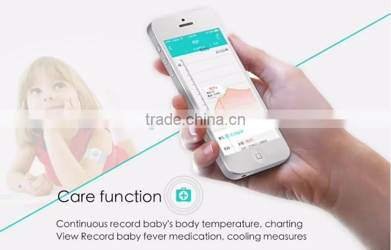 New Bluetooth smart thermometer with high temporature alarm, wearable electric thermometer for baby