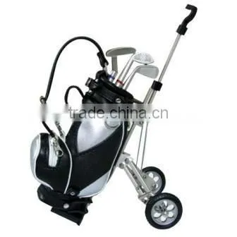 hot sale Creative Christmas gifts w/3 Pens Mini Golf Cart Pen Holder