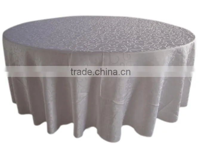 hotsale white jacquard table cover for hotel restaurant weddings