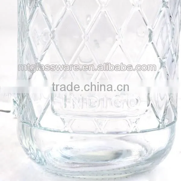 wholesale cheap 15oz embossed mason jar