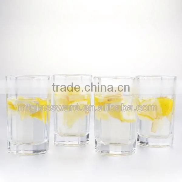 2016 new style high quality clear polygon water glass