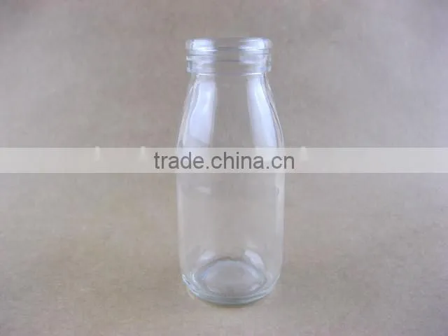 Clear Round Milk Glass Bottles