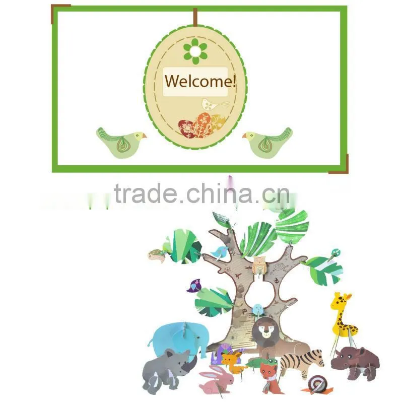 Animals homeland diy paper cardboard painting 3d paper toy