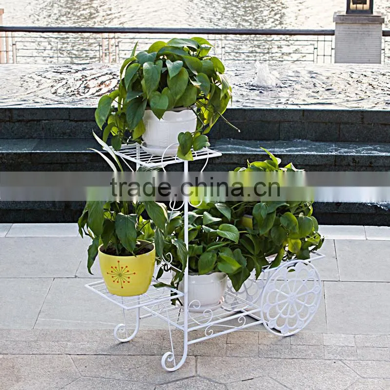 Best Selling Display White Metal Shelving Rack Planter Stand