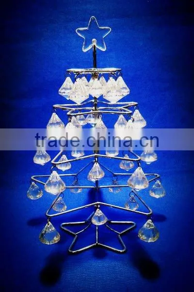 acrylic pearls & metal lighted hanging display rack/shelf for table decoration