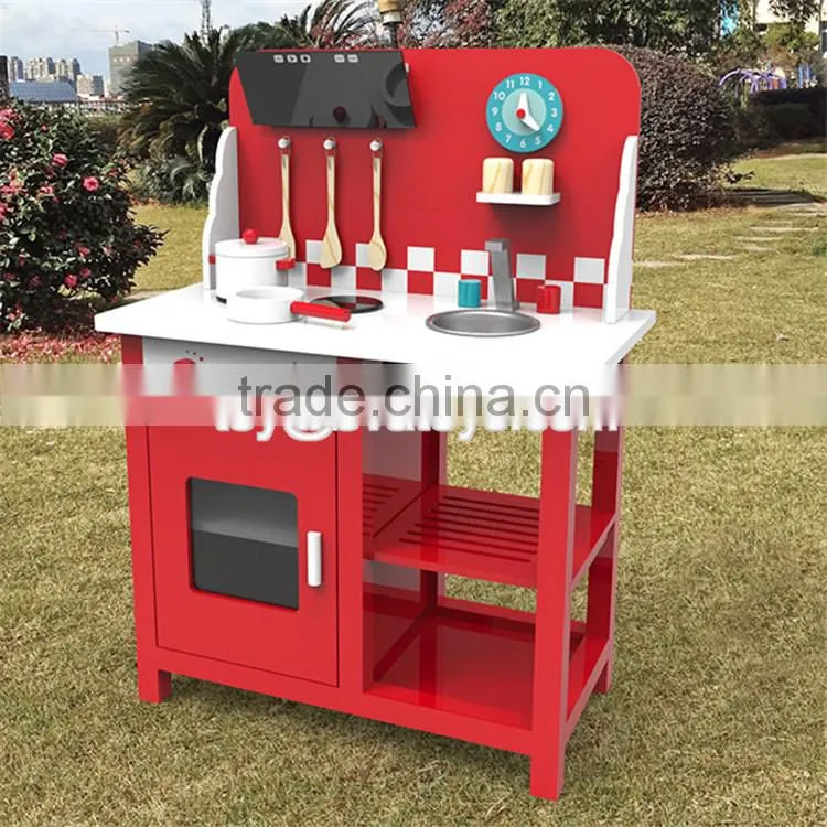 New design children play kitchen set wooden pretend play toys for kids W10C285