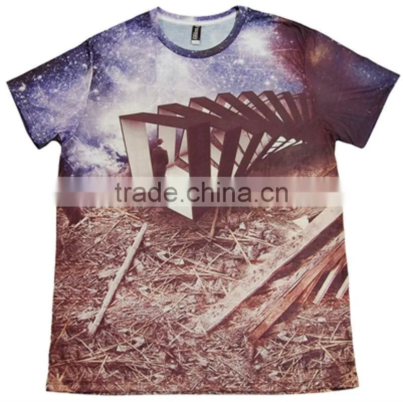 all over sublimation printing t-shirt with high quality