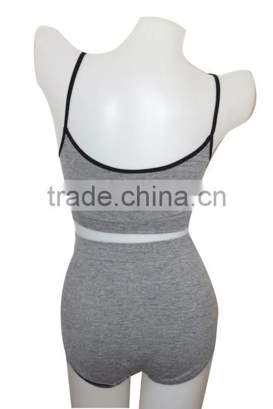 Heather grey sports bra and panty set new fashion design