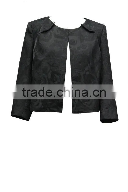 Top fashion ladies short jacquard jacket model