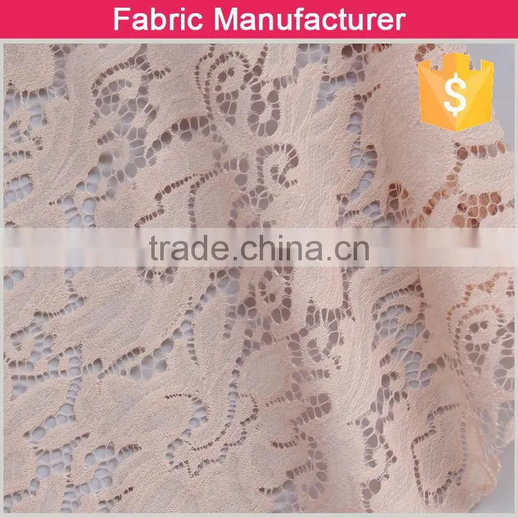 2015 cicheng fashion wholesale knitted solid bridal lace fabrics