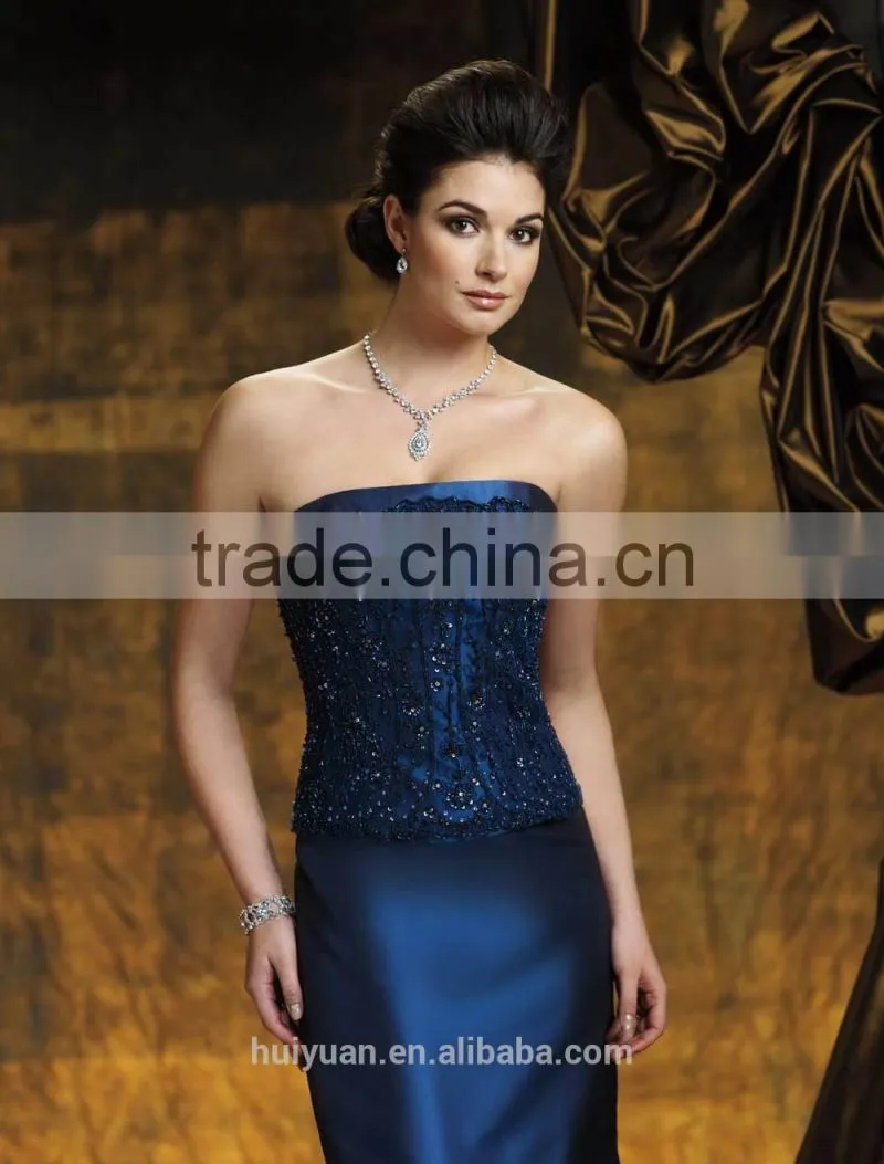 Satin long sleeve blue evening gown models