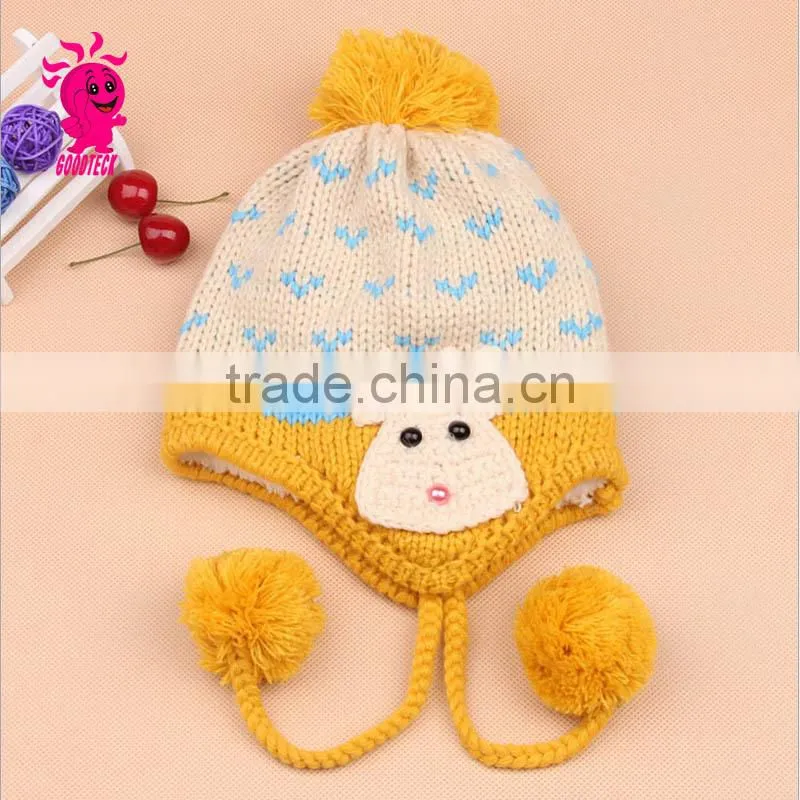 Hot sale lovely rabbit baby wool hats, Color matching hats