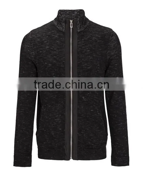 2014 Hot sale color cotton knitting ribbed men's cardigan sweater