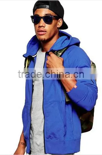 Blue soft touch wholesale custom mens fashion hoodies