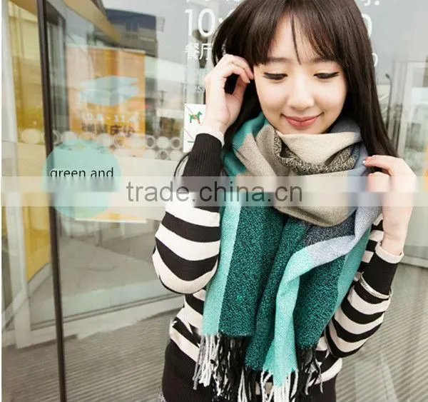 1pc Different color choice super long colorful winter warm knitting stitching scarf,shawl