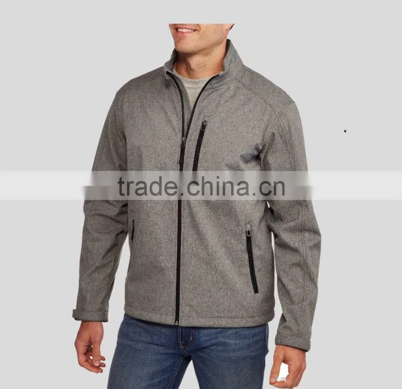 Woven shell bonded with 100%polyester fleece lined durable jacket for man