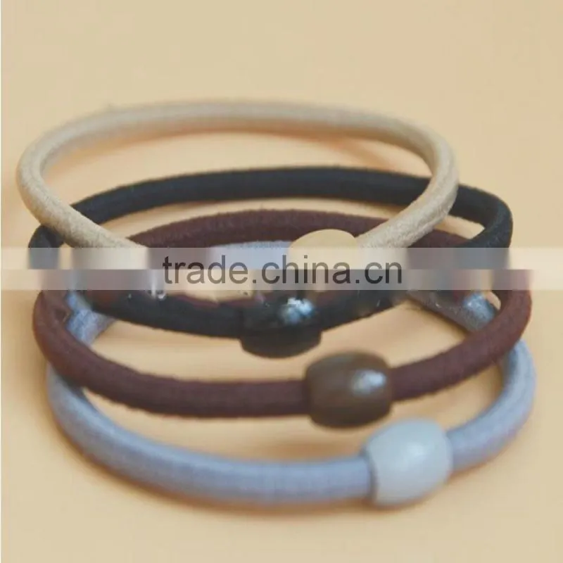 Girls Rubber Elastic Hair Ties Ponytail With Beads
