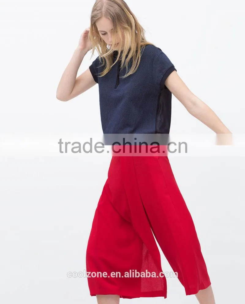 100% Polyester buckle waist sarong long skirt with loose cut design