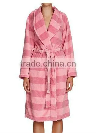 ladies night dresses sleepwear ladies winter robe Hotel coral bathrobes pink 2013 new design long gown