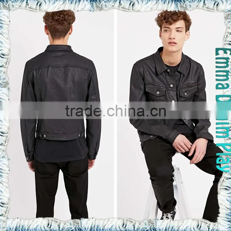 Urban Vogue Renewal Vintage Men's Black Denim Short Jacket