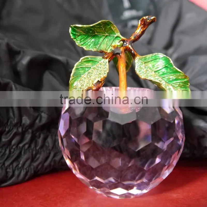 high quality quality crystal clear colour apple model for wedding gift