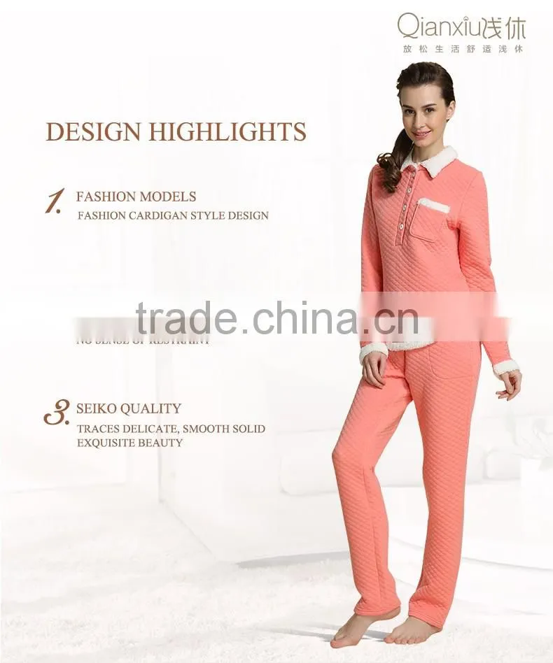 Chineses top Qianxiu brand wholesale winter ladies sleepwear