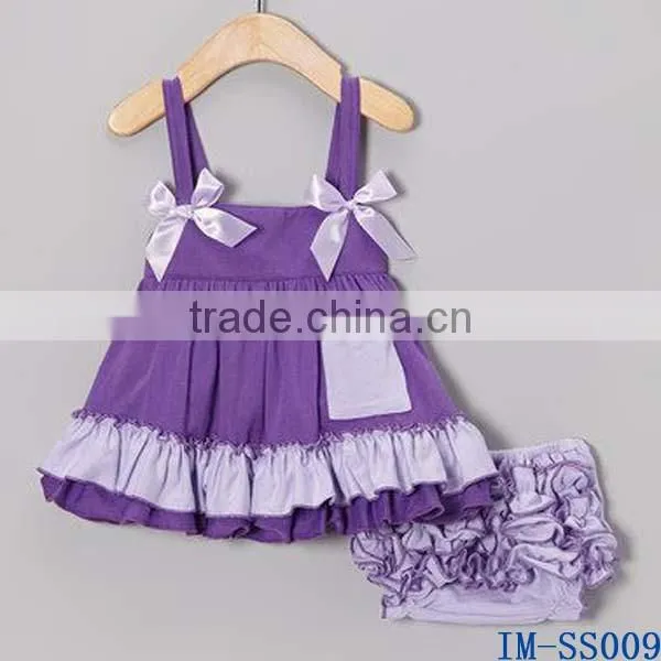 Yiwu Imee Wholesale Baby Girls 4th of July Cotton Clothing Sets with Ruffles IM-SS007