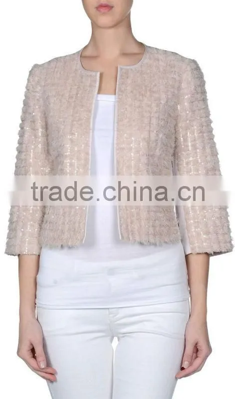 Pink Womens Fashion New Sequin Blazer