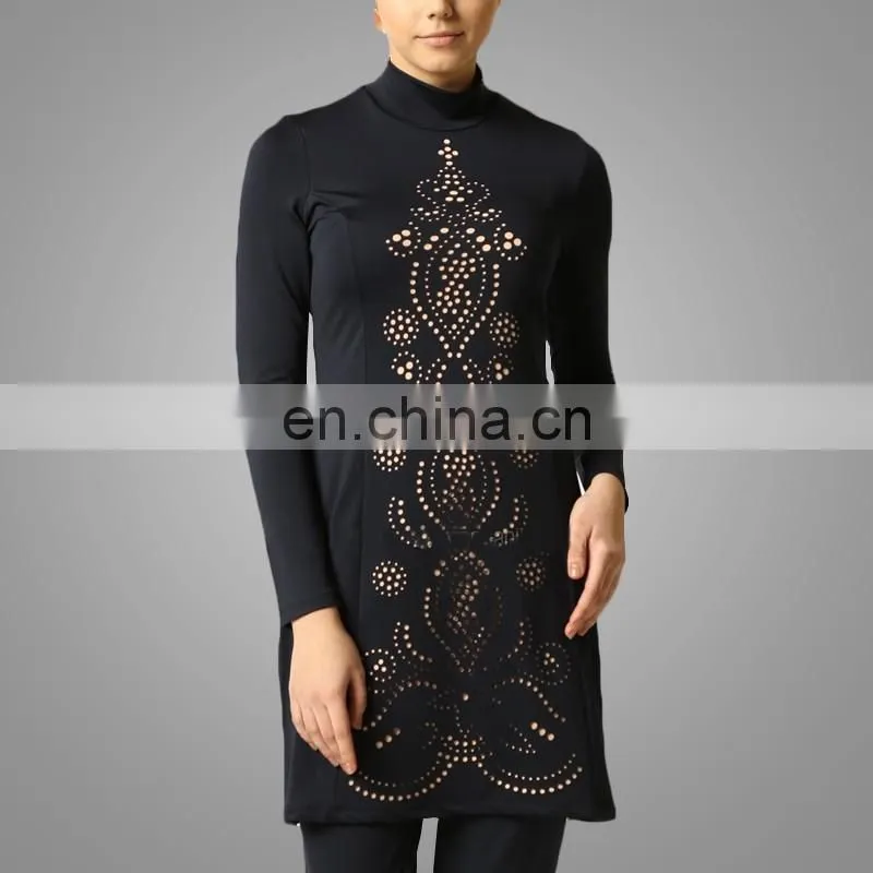 Muslim Women Beading Swimming Suit Traditional Two Pieces Swimwear Soft for Wearing