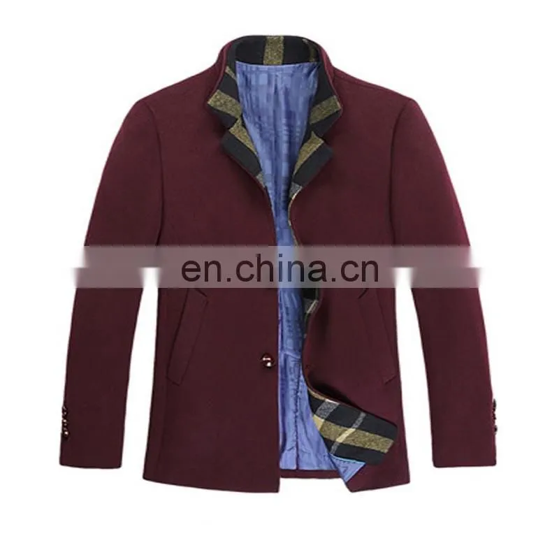 100% Wool Lapel stripes two buttons cheap mens designer winter coat