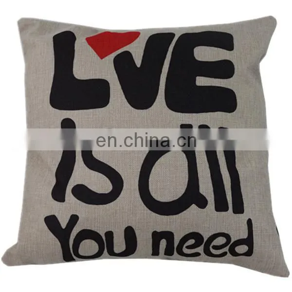 Promotional cheap home decorative cushion cover custom fashion 50x50 linen pillow cover