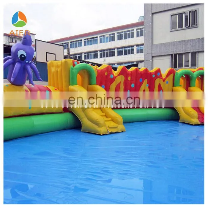 2014 New and Giant Inflatable round Pool with slide,Inflatable swimming pool for sale