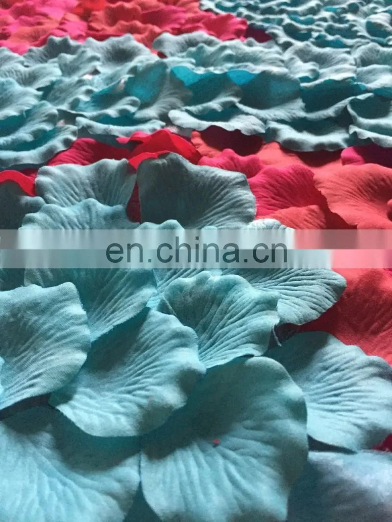 Turquoise Blue Swirls Silk Rose Petal Swirl Aisle Runner