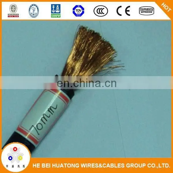CE listed 25mm2 35mm2 50mm2 70mm2 100% purity copper 300amp welding cable