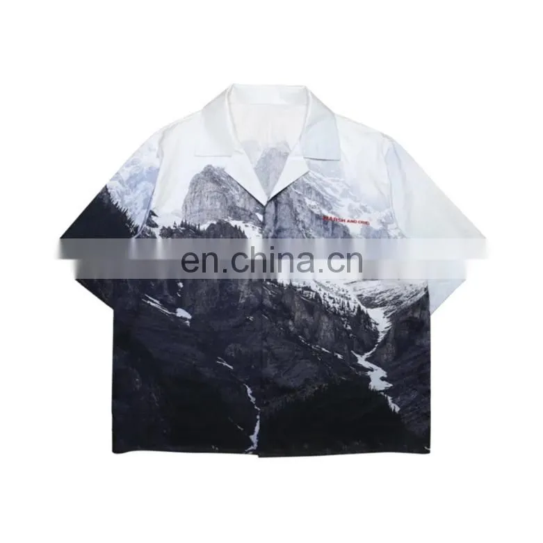 Diznew 2020 Men's New Fashion Casual Shirt Button Up Custom Print Short Sleeves Shirts Designs