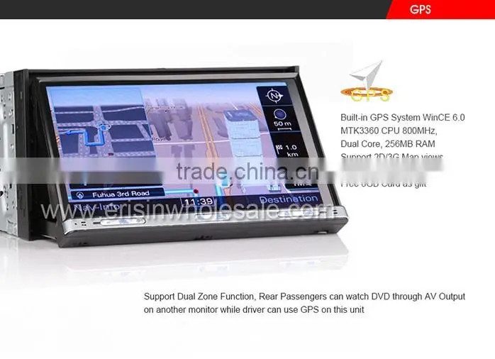 ES7051M 7" 2 Din Car DVD Player with 3G GPS Radio VMCD Win8 UI