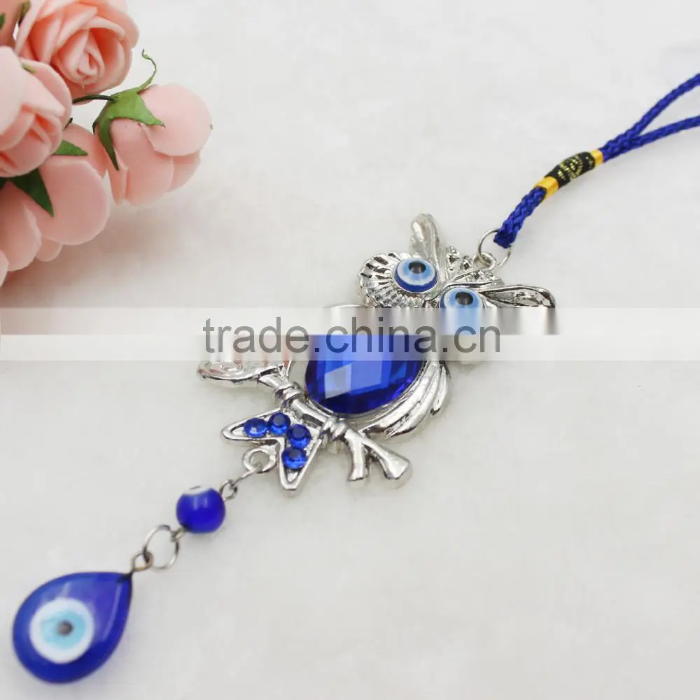 Islamic Fashion Owl Blue Evil Eye Pendant Car Hanging