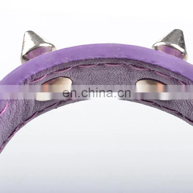 Cheap Price Colorful Pu Leather Spiked Dog Collar