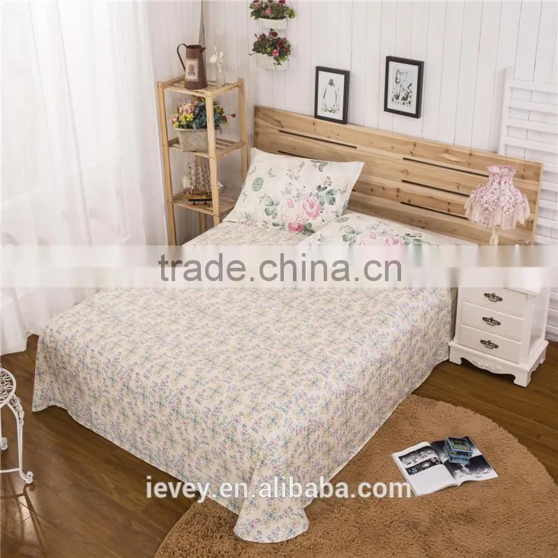 modern floral printed two colors bed linen sets 100% cotton flat sheet set all size