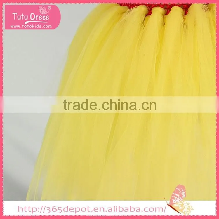 Ruffle light yellow backless girl gauze dress halloween costume